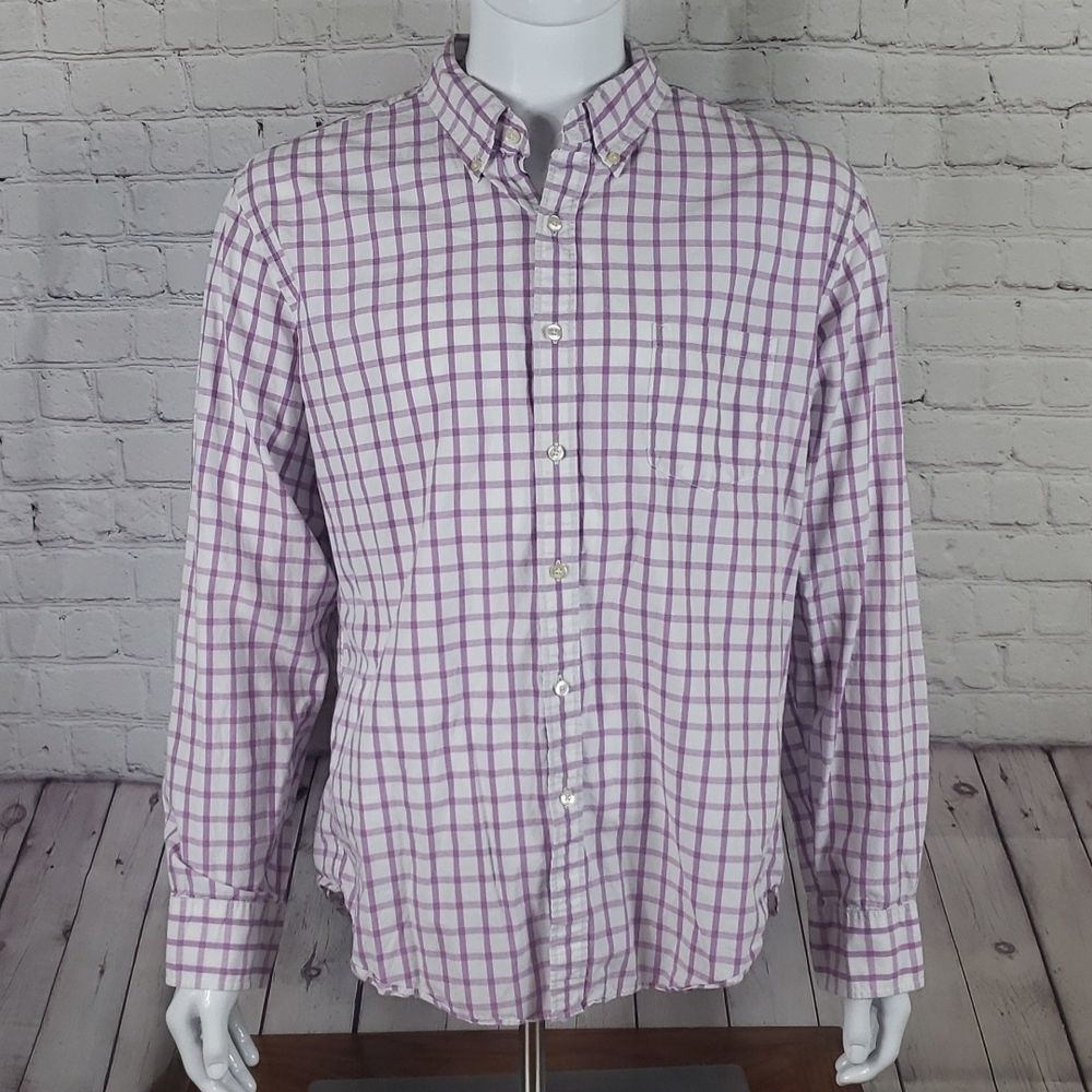 J Crew Size XL Long Sleeve 100% Cotton Button-down Shirt Tailored Fit